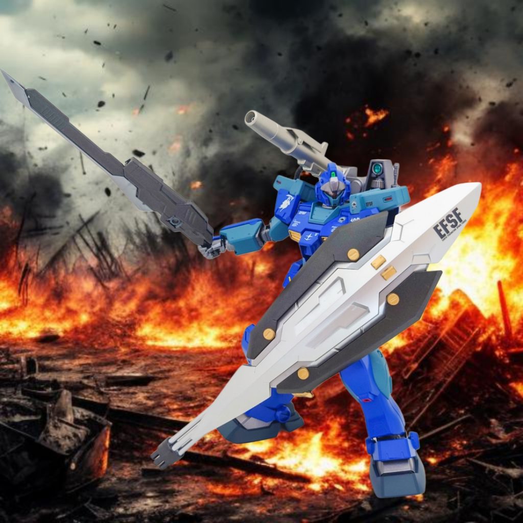 ということで、「蒼い死神」ことユウ・カジマに用意された専用機！ジム・カスタム２(ユウ・カジマ専用機)でした！PS2の機動戦士ガンダムめぐりあい宇宙でユウ・カジマに出会ってから大好きで、いつかジムの専用機を作ってみたいと思っていたので、思った通りに仕上げられて満足しております。