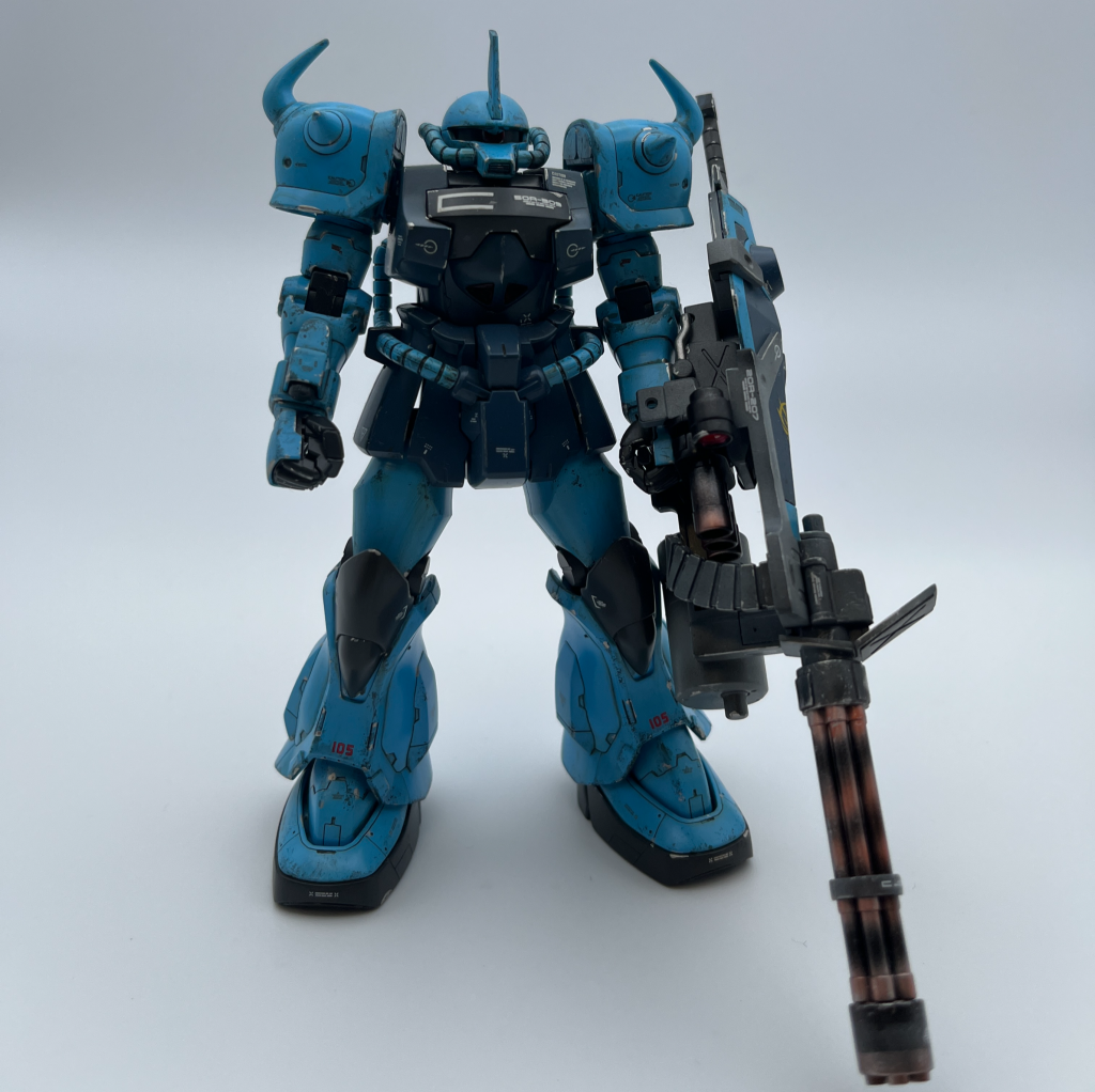 ウェザリングがいい感じに仕上がってよかったウェザリングにはエナメルのフラットブラックとレッドブラウン、あとチタンシルバーを使用フラットブラックとレッドブラウンは細筆、チタンシルバーはつまようじで塗装しました。