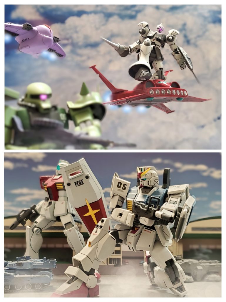 クルスト博士のEXAM研究施設は巧妙にカモフラージュされ表向き北米の小さな連邦軍駐屯地。だが破壊された連邦の蒼いMSの搬入ログにより研究施設が判明したのであった。ニムバス大尉は僅かな補充戦力を得て研究施設へと向かう。ガウ1隻と数機のドダイとザクによる少数部隊での任務遂行のため、大尉は対空レーダーを掻い潜った低空からの奇襲を画策するのであった。連邦軍ベースにジオン部隊接近の警報が鳴り響き次々に臨戦態勢に入るMS。小さな駐屯地には過剰ともいえる数のMSが起動を始める。これはここが重要な施設である事を意味していた。