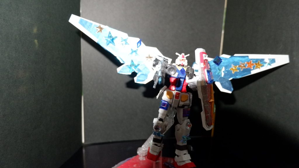 ビームライフルを構えて