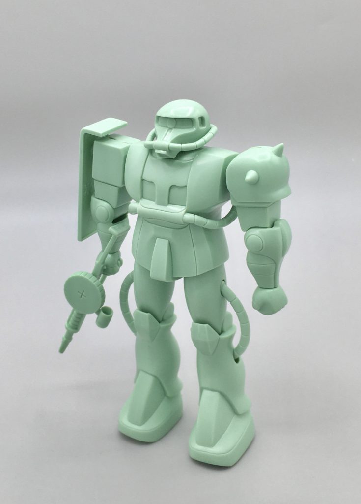 バンザイマークの旧キットをただ合わせ目を消してモールドを彫りなおしただけの無塗装・成形色仕上げです。