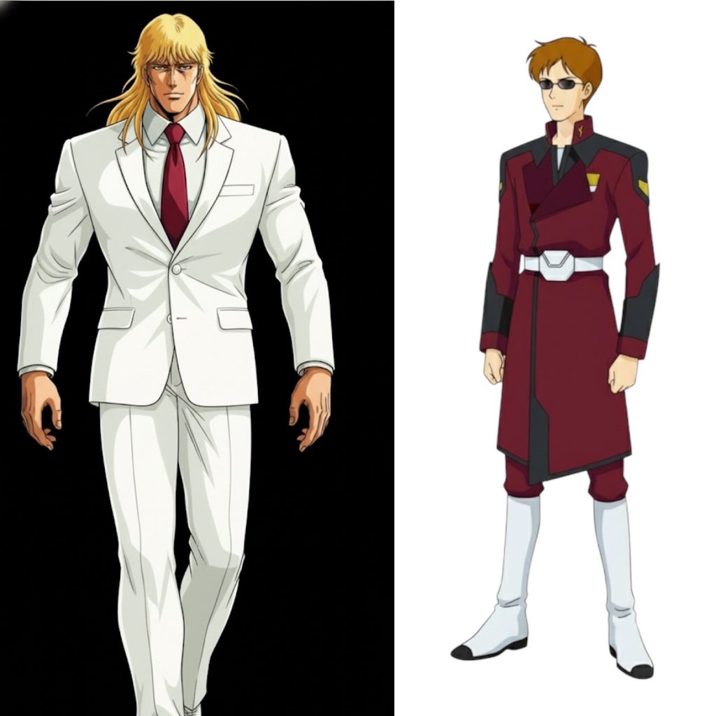 シン・キング(左)シン・アルカの父。旧ナント王国(現ガイドス帝国)権力者のひとりだったが7つの傷を持つ男に倒される。シン・ムスカ(右)シン・アルカの兄。共和国軍に入隊後、父が残した手帳を元に将軍と強力な軍事兵器を探している…らしい。