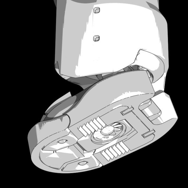 モノアイ周りを真面目に作り始める。よくよく考えればガラスに囲む理由が無い(0083でもザクのモノアイ剥き出しだったし自分で作ったドムも剥き出しだし、潜水艇や宇宙機材のカメラも…)ので、大きくえぐって構想中。まだ思案中。爪先可動設定で分割作業中に原因不明の作図バグが発生。順序の入替を繰り返し何とか成功。関節の可動域は大きければ楽しいけど、見えなくていい物も見えたり安定性を欠いたりする。サジ加減というものである。ほんのウン十度、されど欠かせぬウン十度。でも後何か所やるのか数えたくない…わかっているけど。パタパタ画像を繰って動かして自分を鼓舞する。そして水につけてみる…(笑)。現実逃避でした。頑張ろうっと。（2枚目）