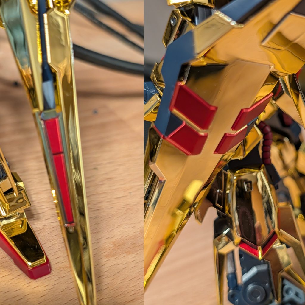 シールになってるところはコスモメタレッドで塗装。裏はさらにスミ入れしてうまく行きました。