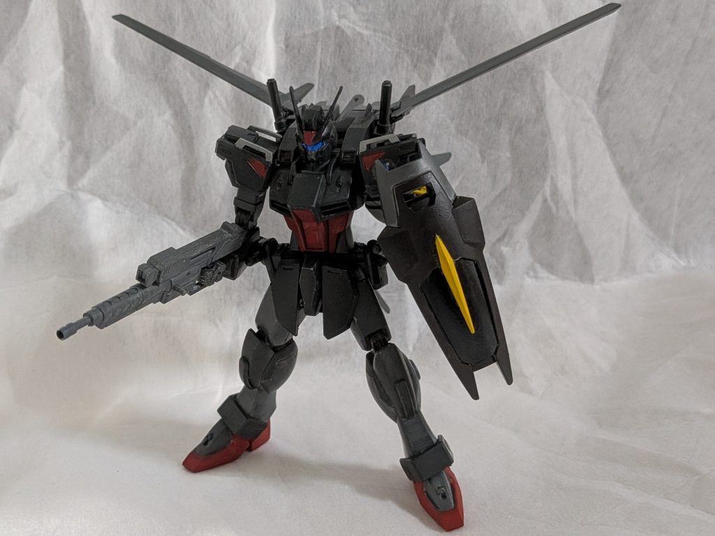 劇場版seed freedomで105ダガーが活躍してたのを見て作りたくなったのでHGダガーLにガンバレルダガーとEGエールストライカーを足して作成しました。