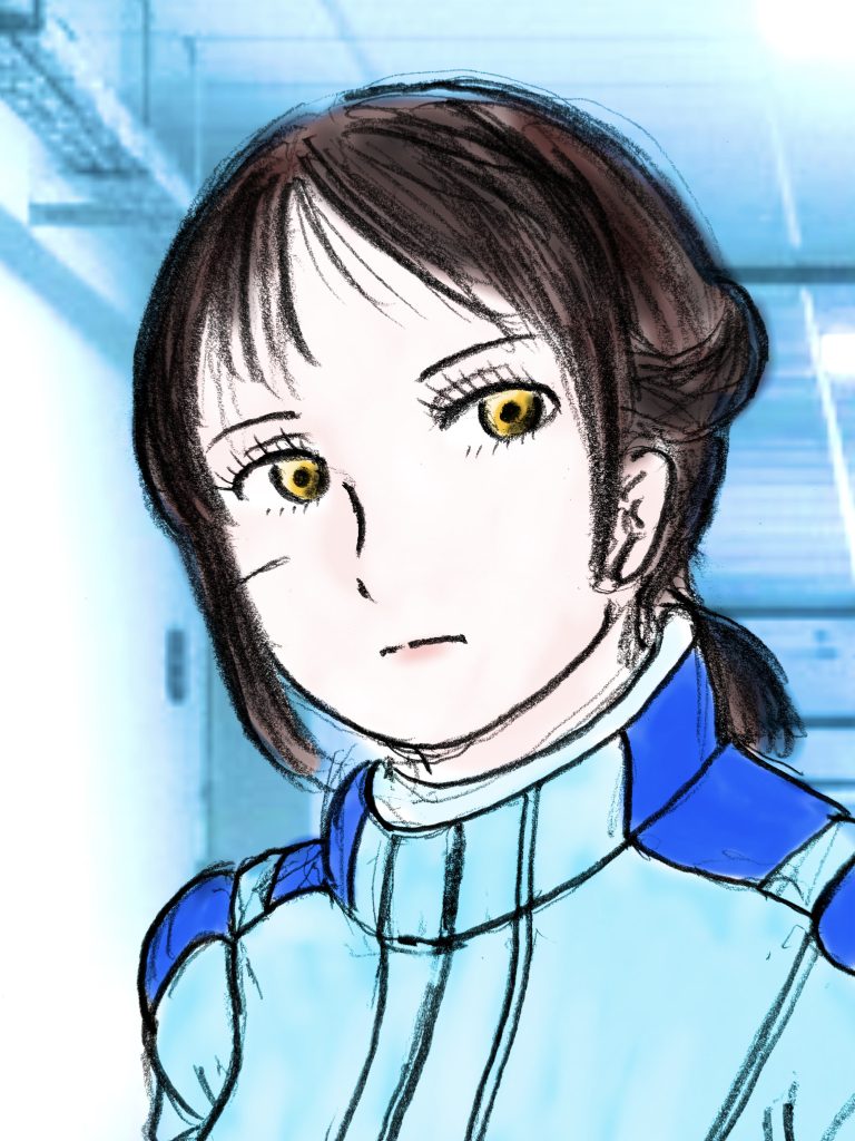 「素晴らしいな、今日も見事だった。」　基地に戻って機体から降りると、いつもの調子で、１１広報隊司令の、二コラ・ボーデン少佐が大袈裟な仕草でパイロットたちを迎えた。「１０月の新サイド５航空宇宙祭の展示飛行の訓練がある。来週には月に上がって、宇宙への適応訓練だ。今年はミヤギ中尉の狙撃ショーも入れたいと思っているが……。」ハンガー脇のブリーフィングルームで、少佐が生き生きと話す。軍人というより、芸能プロデューサーのような男で、赴任してからの1年、やたらとミヤギ本人を推し出すような企画を提案してくる。　今話しているのは、１年戦争後のコロニー再編成で、新サイド５に改称された、サイド６のイベントのことだ。「なら、編隊で飛びながら、中尉がボールを撃ち墜とす、アムロ・レイみたいにな。どうだ、かっこいいんじゃないか。」SFS隊の、実質の飛行隊長、アラン・ボーモント中尉が話に乗る。二コラ少佐と同時期に赴任してきたパイロットで、腕はいい。おまけに、顔もいい。はっきりとした顔立ちではないが、やや面長ながらも爽やかな印象で、いつも軽い笑みが浮かんでいる。二コラ少佐が来てから、新たに加わったパイロットたちは、どうも