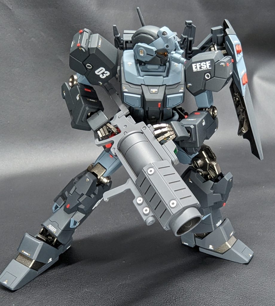 最後にちょっとだけポージング。ジェスタは特殊部隊感があってとてもカッコいいですね。ジム系で一番好きな機体です。残り2体も撮影して順次アップします。微力ながら連邦チームのいいね数に貢献できれば…。