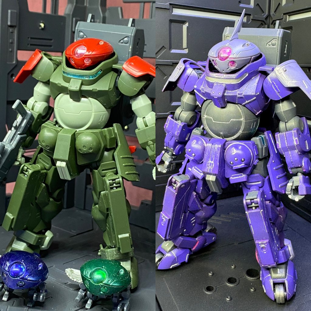 素組み?と比較なぜか中途半端にガンマカで塗装されていたミニモアたち笑