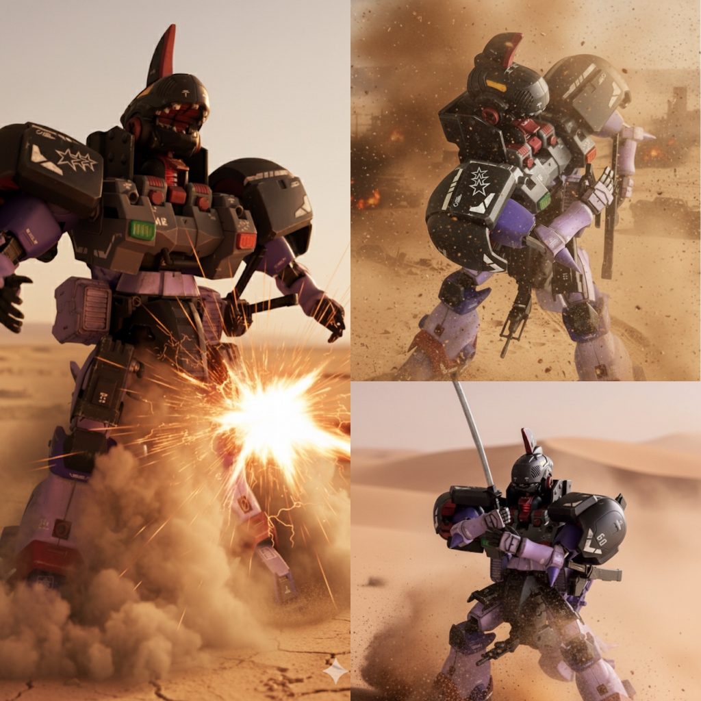 妄想設定で武器は日本刀風の刀(30mm戦国兵装)とマチンガン(30mm)です😅機体名:ジドム(THE-DM)開発はワカモト研究所、メーカーはミノハイム・エレクトロニクスです。共和国で採用したミノモスキードライブ搭載の恐竜型モビルフォース。※ザイック(THE-IK)も同じ開発・生産。THE-IK(S)はホーニック社がライセンス生産している。