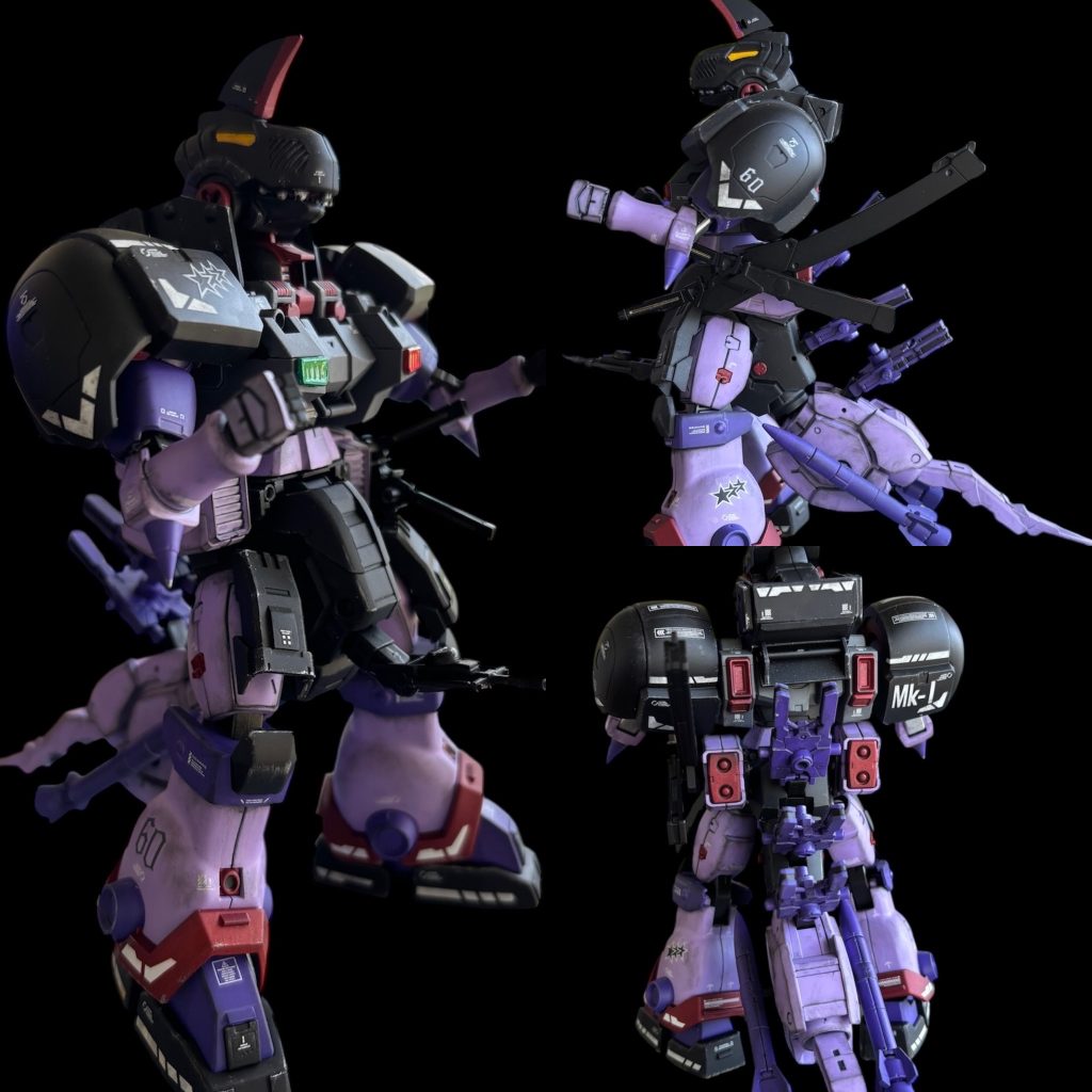 手・下半身を30MMパーツを使い、頭はダイソーの組立恐竜、首周りはプラ板やプラ棒でそれらしくしたつもりです💦💦