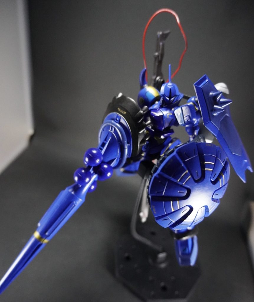 エグザベ専用ギャンをベースに、両肩、足、バックパックをザクウォーリアにしています😁