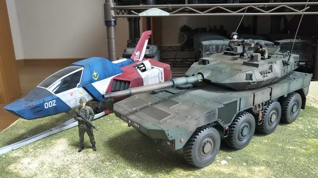 作品名：装備品展示<p>作品紹介にちょいちょい登場する12偵察戦闘大隊のMCVさんの展示 あくままでもガンプラ写真です💦</p>
