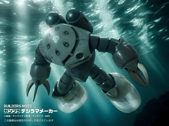 (連邦のMS、流石に強力だったな。) 海中に機体を進ませながら、キース・ロス伍長は敵機の姿を思い出していた。独立戦争の開戦後に、慌てて作った後出しの急増品と思っていたが、すでに携行可能な小型のビーム兵器まで持っていた。ジオンは水冷を応用して、ようやくこのズゴックで実用に足るビーム兵器を装備したようなものだというのに、やはり連邦との国力差は恐ろしいと感じた。『