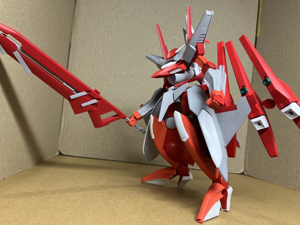 バスターソードを構えると、けっこうスペースをとります。