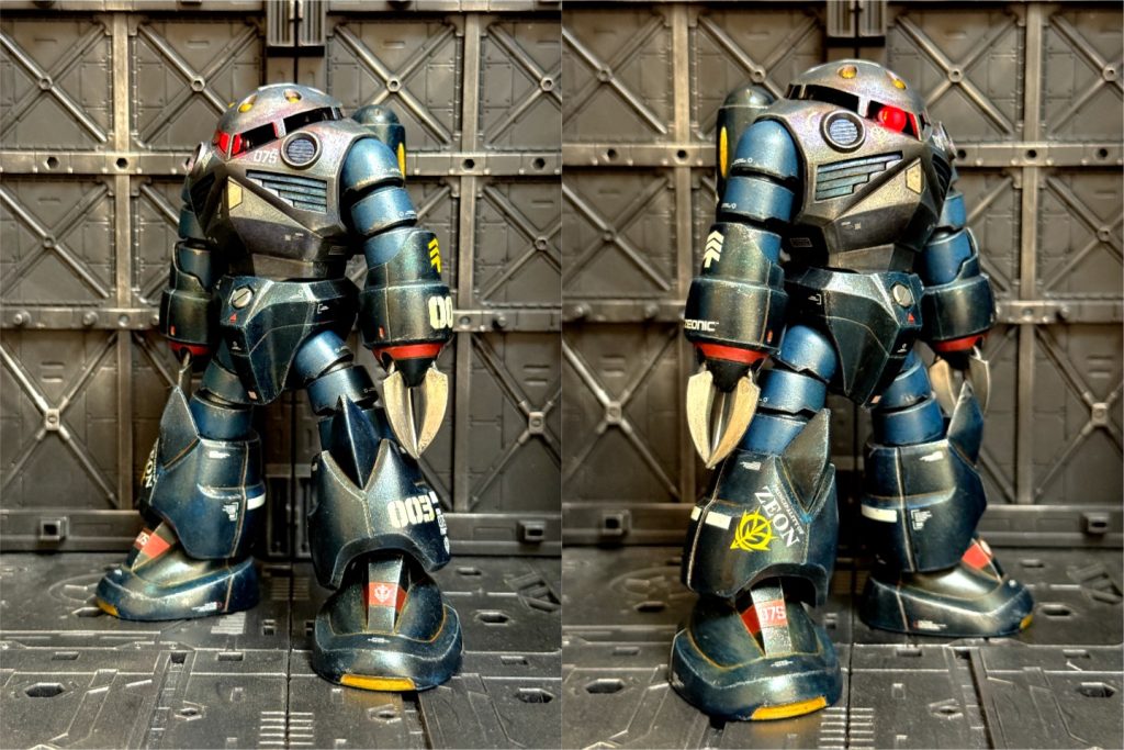 アームのブルーグレー色は気持ちマットにして、他部位のメタリックと対比的にし、全体がギラギラうるさくならないようにしました。