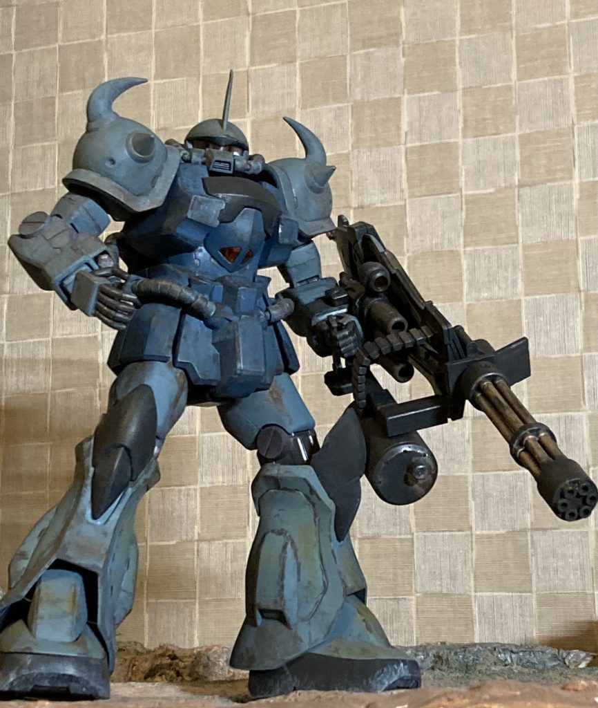 かなり、キツめにウェザリング。アクリルガッシュとアクリジョンの併用です。