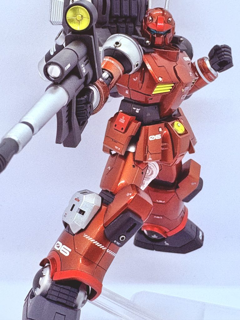 ビームライフルのスコープとキャノン砲の銃口にはsachiプラモさんのモノアイを貼ってます。これ、すごい好きです😊