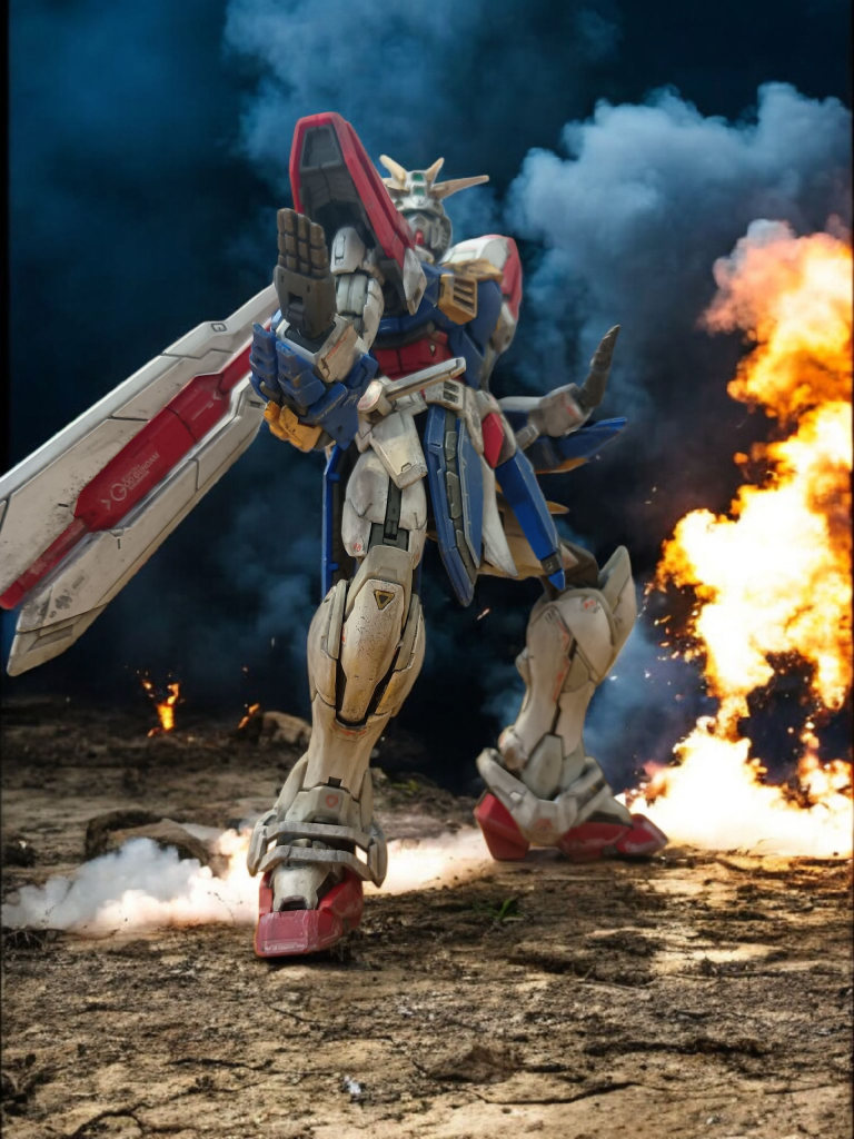 ＲＧ ゴッドガンダム　成形色　ウェザリング加工