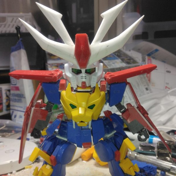 BB戦士ダブルゼータガンダムとHGトライオン3のミキシングというか魔改造してます（1枚目）