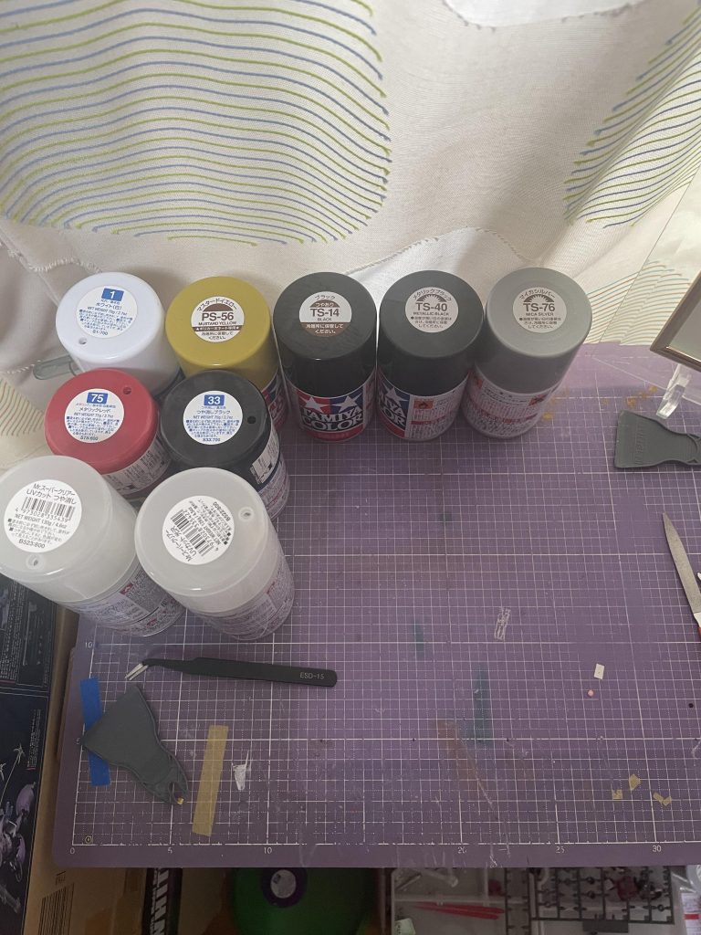 ㊀仮組 前㊁仮組 後㊂塗装中㊃組立と使用した塗料