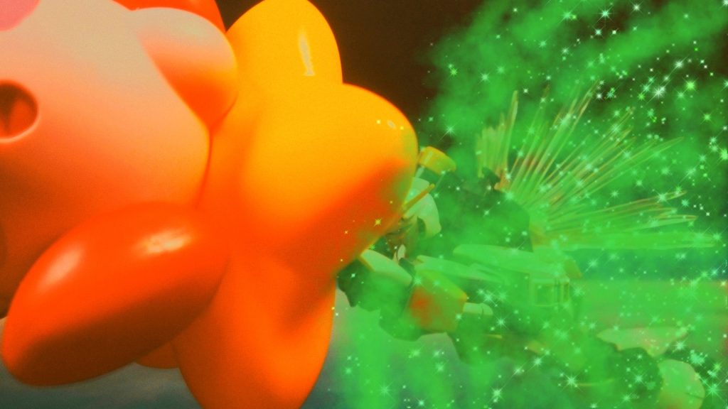 その時、νガンダムから緑の光が！