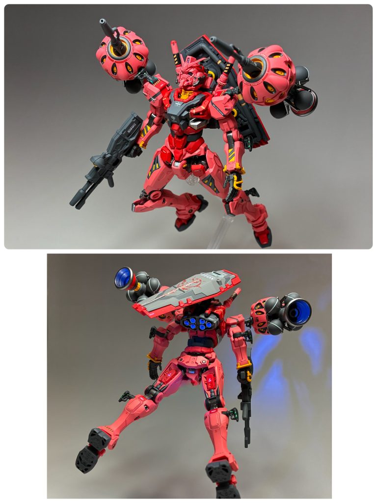 バックパックとバットのブースターは、蛍光クリアで発光します。