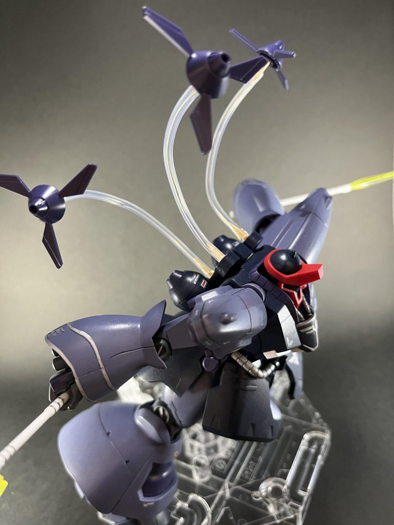 トライ・ブレード 射出組立説明書に、「HGUCヤクト・ドーガなどに付属するクリア棒を使って射出状態を再現できます。」と書いているのですが、今は持ってないので、透明チューブ,真鍮線,つまようじで作りました💦最後までご覧いただきありがとうございます。いつもイイネ下さる方々に感謝です。