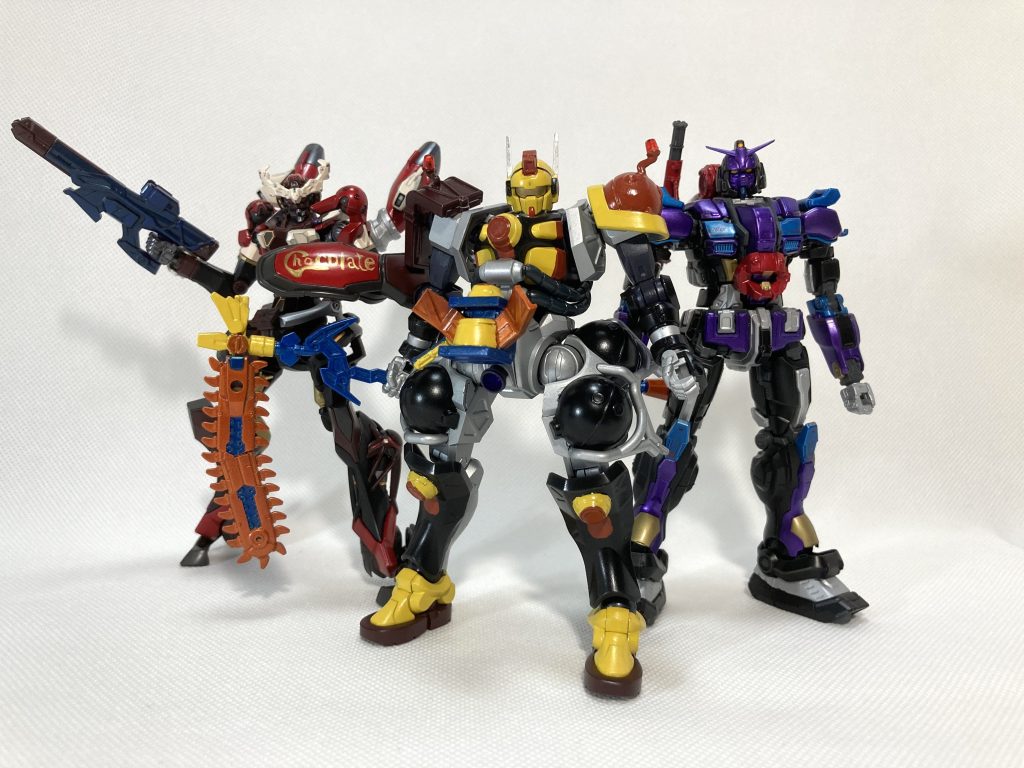 時間がかかりましたがガヴの3人揃いメインライダー3人が無事できました。最新ライダーも始まっていますが、それも含めてまだまだこれからも作っていきたいと思います。