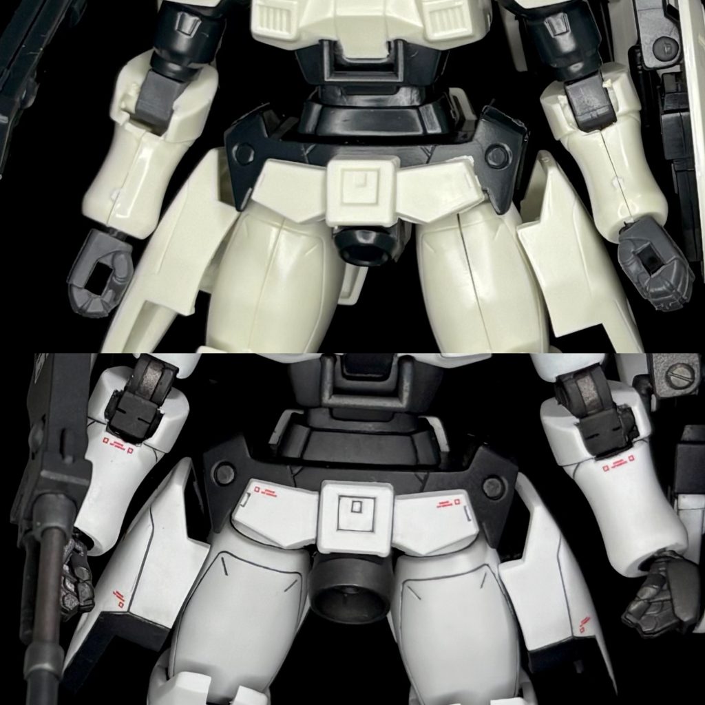 股間のバーニアを立派にしました。あれ?下ネタみたいに聞こえる不思議だね(gandam2)ちなみにバーニアはマンロディの足に生えてるバーニアを拝借。マンロディはランドマンロディに換装する予定なので、パーツが無駄にならず良かったねという気持ち。