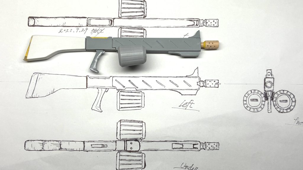 ここまできて図面と比較してみました。まずまずと言った所でしょうか、完成間近で塗装はどんなふうにしようかなぁと考えながら作業していました。なにせ、白黒の資料しかないもので、ここはオリジナルになってきますね…