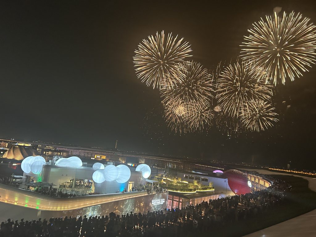 いくつかパビリオンを巡り、夜は大屋根リングから花火を見ました閉幕寸前だったこともあってすっごい人でしたよ