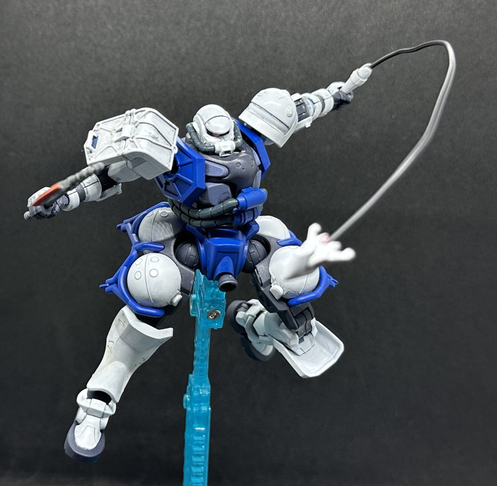 1話放送した辺りで作ったので海ヘビはちょっと早いかと思ったけどハンブラビが出たので一安心一応「ガンダム不在の地上戦でグフが幅を利かせた結果ヒートロッド系の開発が加速した」という言い訳は考えてたり…