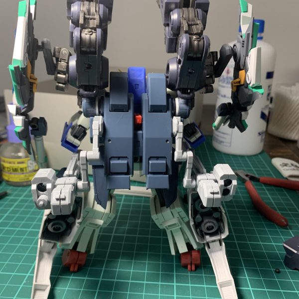 ・HG 1/144 ガンダムZZ・童友社 御模道 ATKガール 四聖獣 玄武・ギガンティックアームズ ブリッツガンナーブラック Ver.・HG 1/144 ナラティブガンダム A装備・ノンスケール MSキャノン01のミキシングです。設定、カラーリングはまだ未定です。コレが完成したらHi-ν（青龍）、ガンダム（麒麟）を予定してます🙇（4枚目）