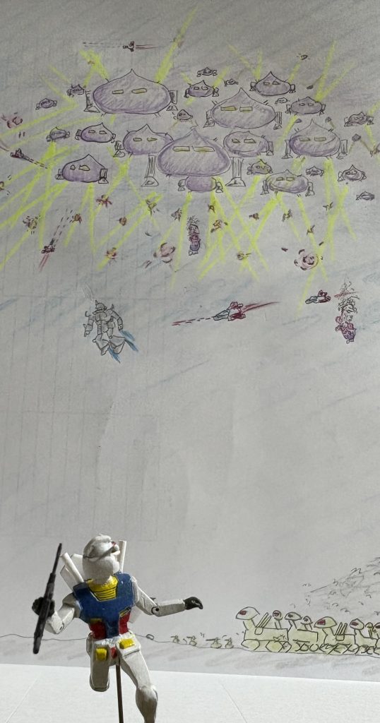 棒を消さずとも、ちょっと工夫したら、良い絵になる気がします。