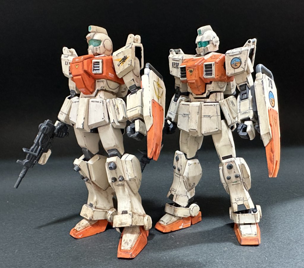 旧いHGと比べて。やっぱりけっこう違いますね。これができるのがガンプラのよいところだと思っています。