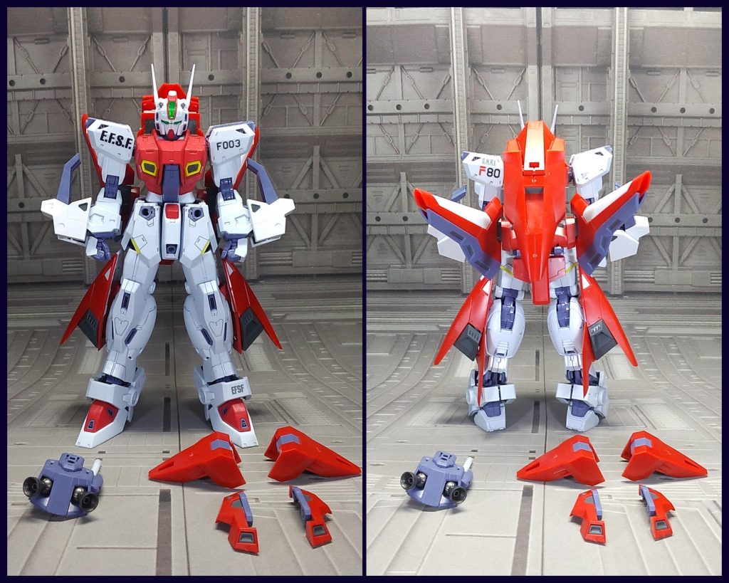 Wタイプ肩とフロントアーマーが取り付けできません。腰のミノフスキードライブもF80の腰パーツ中央下部がF90より長いので取り付けが浅くなって外れやすくなっています。変形は頭部アンテナが干渉してできません。