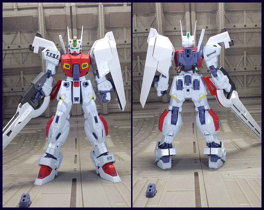 Gタイプ全て取り付けることができます。「マルチプル･ビーム･ウェポン」を持たせるために前腕を90°回転、通常の腕パーツに交換しています。EパックはF80の余剰パーツから作ることが可能です。