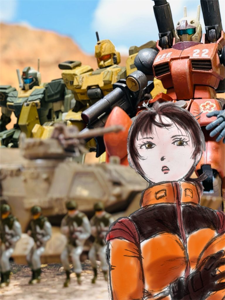 追伸。サムネは曹長の描き直しなどと共に画像を差し替えました。全体の絵面は、最初にサムネであげた、曹長が振り返っているものの方が好きなのですが、今のサムネの次にあるイラストがわたしの曹長のイメージに近いです。では今度こそおしまいです。最後の最後まで、お付き合い本当にありがとうございます!