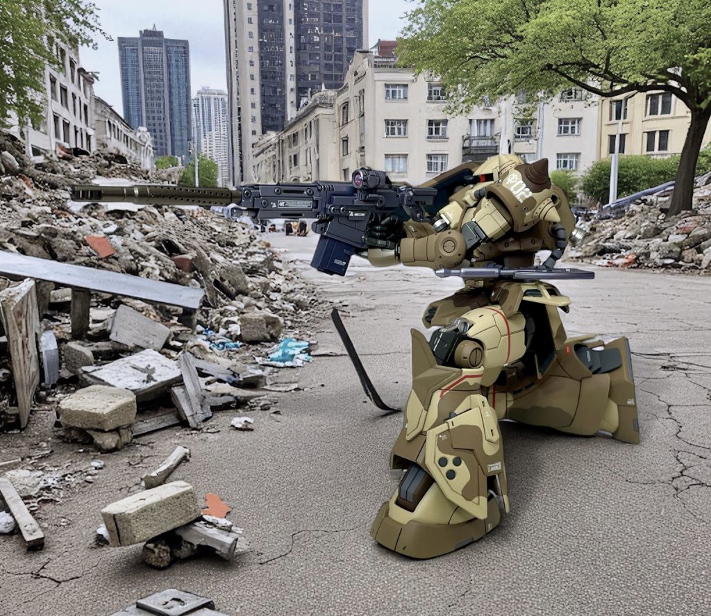 市街地での狙撃シーンを再現しました。