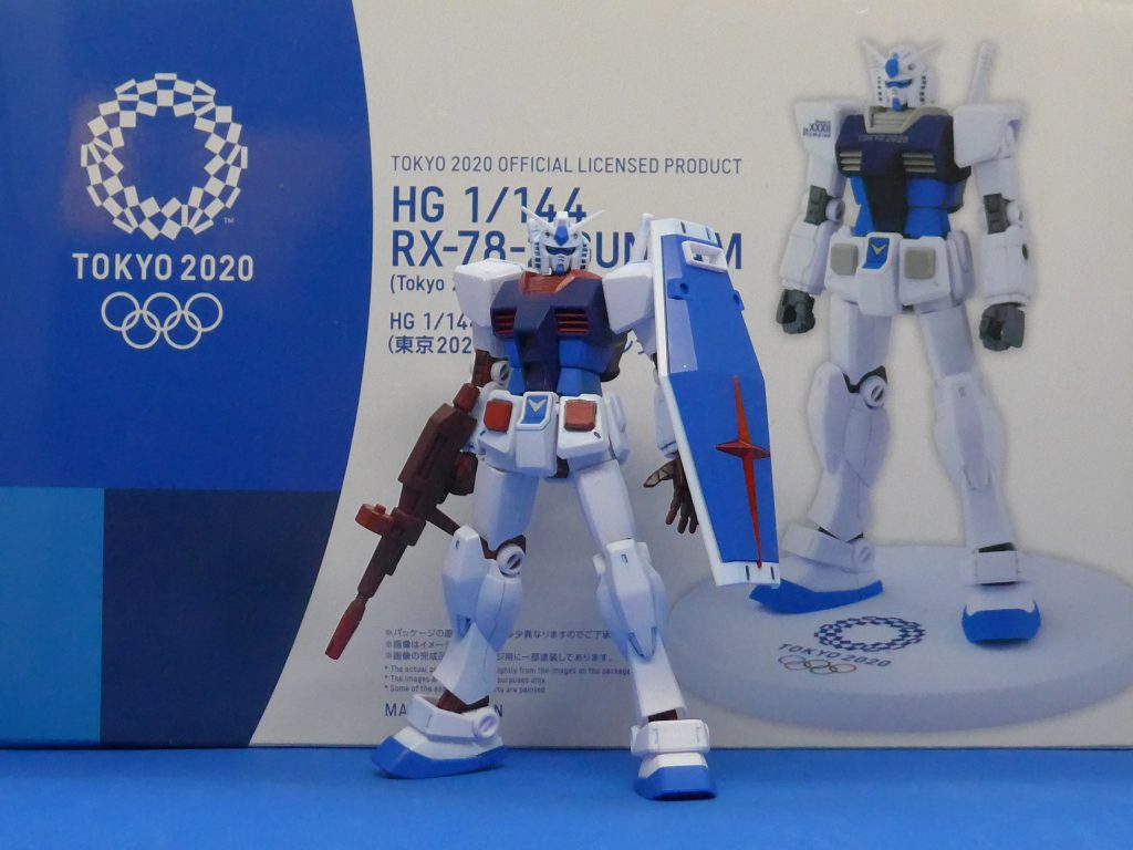 発想は前回投稿と同様で、オリンピックガンダムの関節と薄いグレー（ダクト部等）を赤に塗ってEXP●2025風その2の出来上がりです。