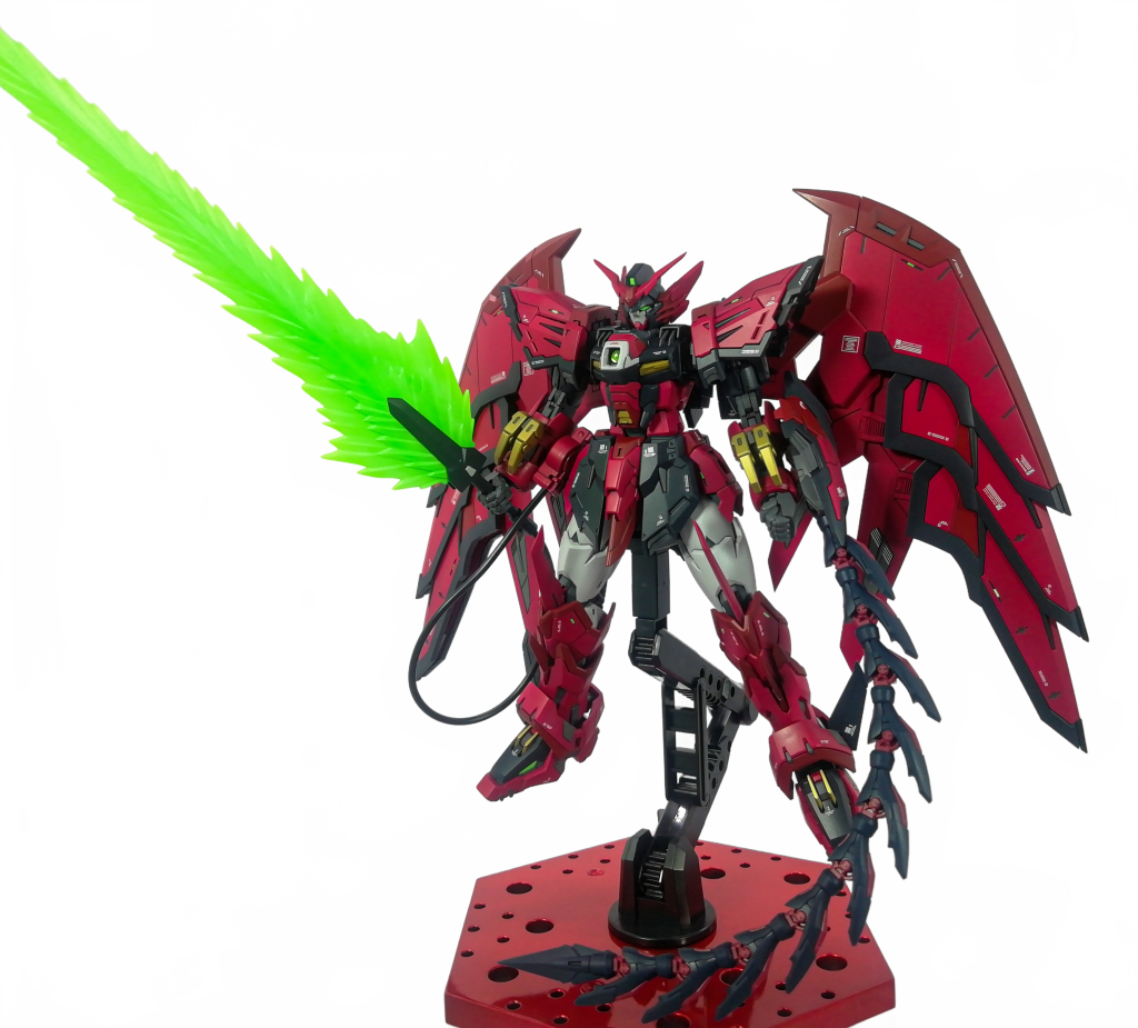 グレー背景で撮りましたが白背景の方が映えるので、画像処理で変更しましたビームソードがでかいので、1枚に収めようとすると大変