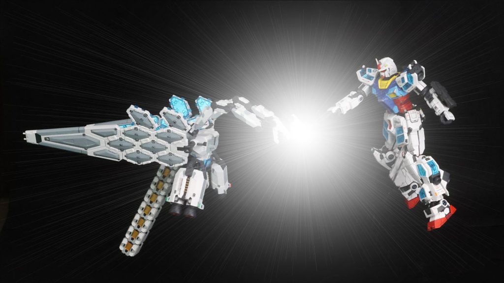 ガンダムパビリオンで映像化された実写を参考にペイントソフトで加工してみました。