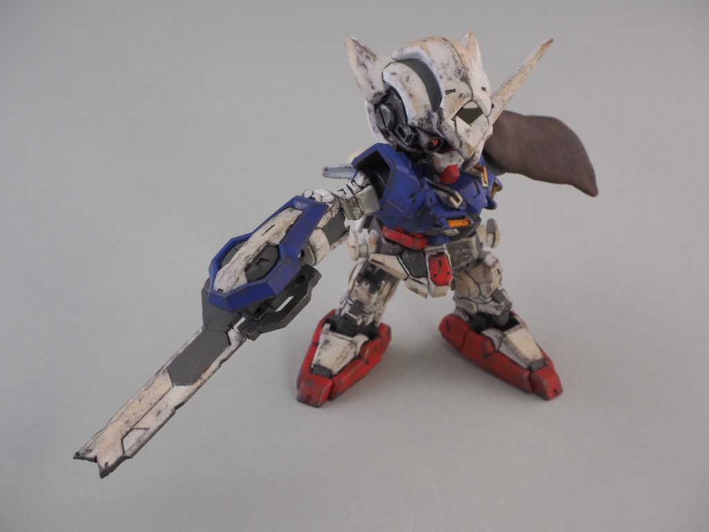 塗装は筆塗りでウエザリングマーカーとドライブラシ、スポンジチッピングで汚しています