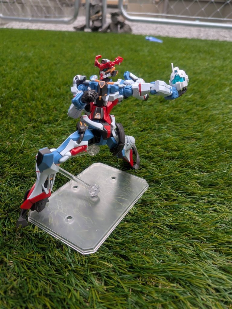 ここで登場、投げますピッチャーは…背番号1番！！クアッククス君です！！（ボール役、無惨にも頭をぶんどられたジム2君）