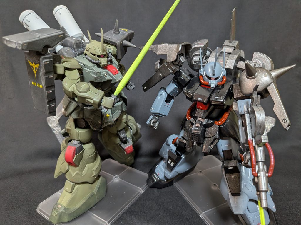 前回のザクIII改とのツーショット！！最後までご覧いただきありがとうございました！