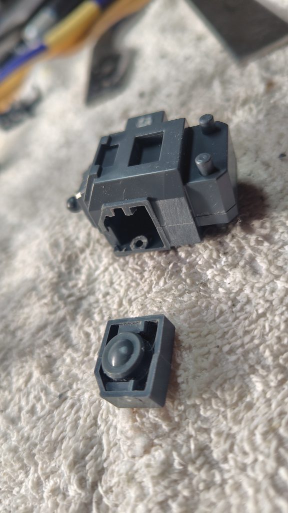 根本から切断し、切断面を整面した状態です。このあと瞬間接着剤で固定してます。