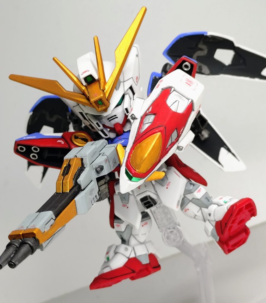 ファイナルシューティング肩を寄せれば無理やりですが、それっぽく見えます。本来は上向きなんですが、この角度の印象が強いのはゼロカスタムのほうが人気だからなのか?