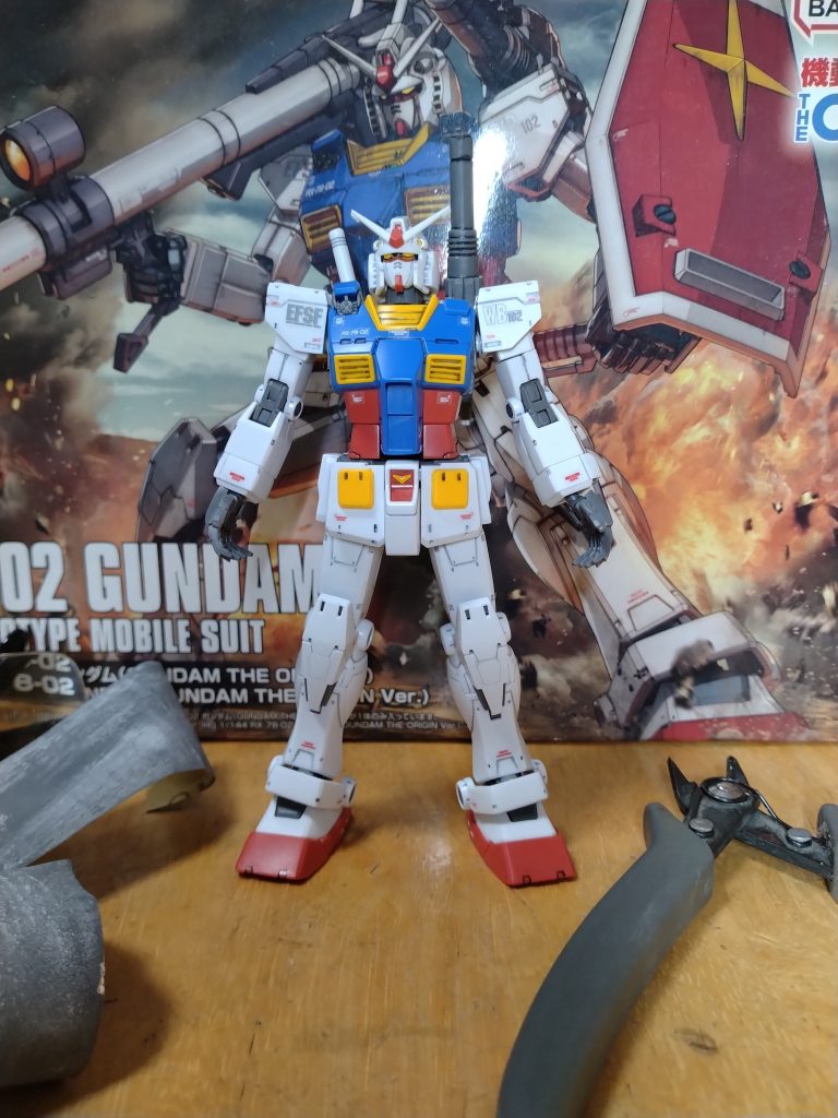作品名：オリジン版ガンダム<p>久しぶりにRX-78-2ガンダムを作りました。何年ぶりだろう。 </p>
