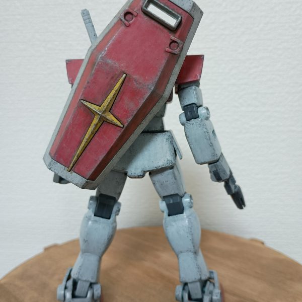 チッピング、ドライブラシ、トップコート迄完了しました。残るはウォッシングになります。シールドは試しにウォッシングしてしまいました💦（4枚目）