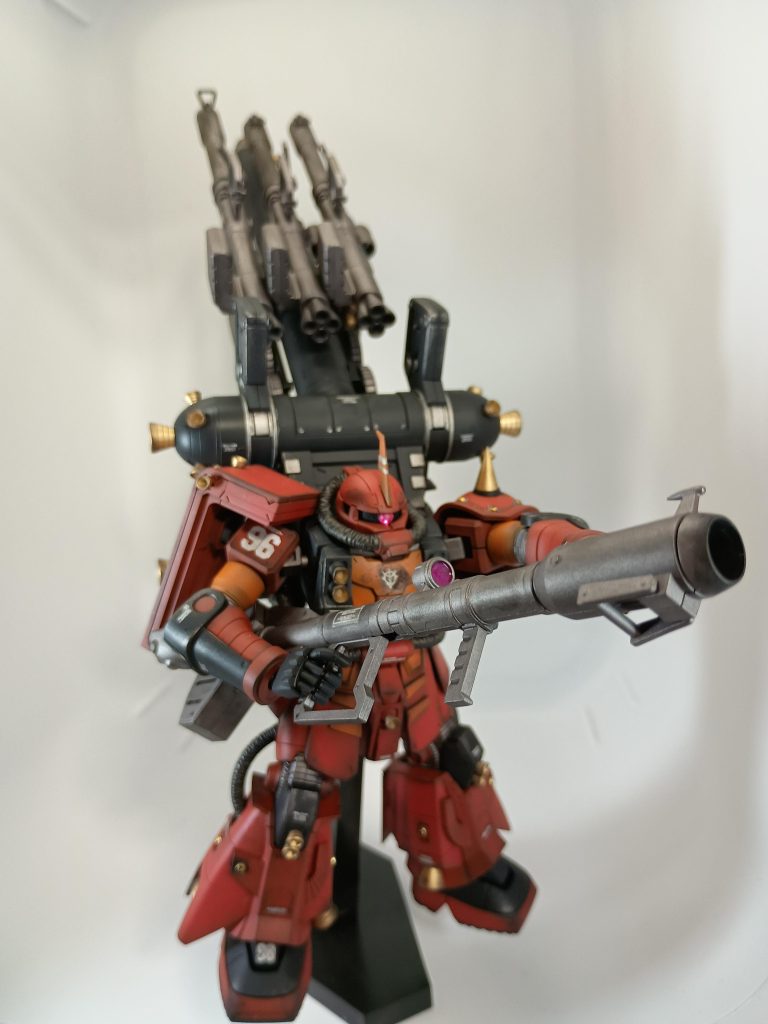 重火器は、焼鉄塗装の上から、リアルタッチマーカーの黒と、ウェザマスで使い古し感を出しました。